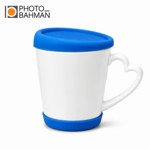 لیوان درب سیلیکون آبی